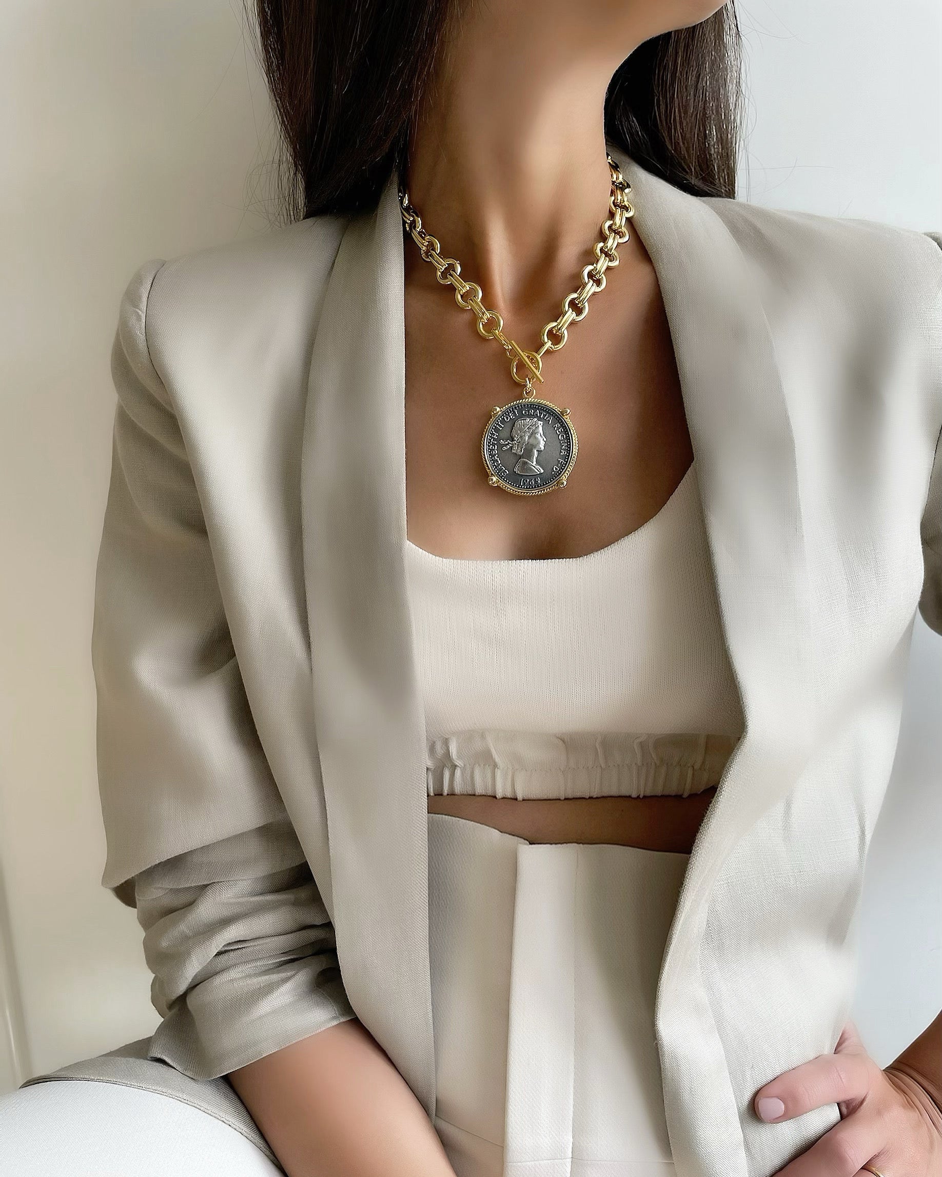 Elizabeth coin necklace