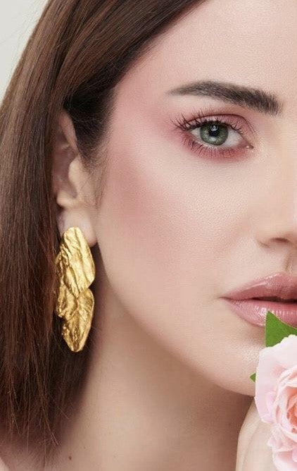 Golden leaf earrings