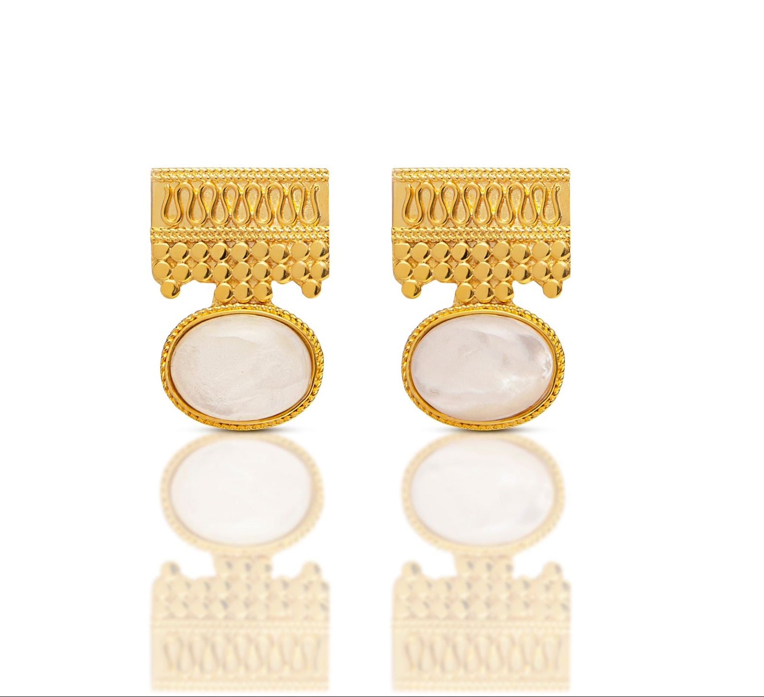 Natural mother of pearl stone earrings