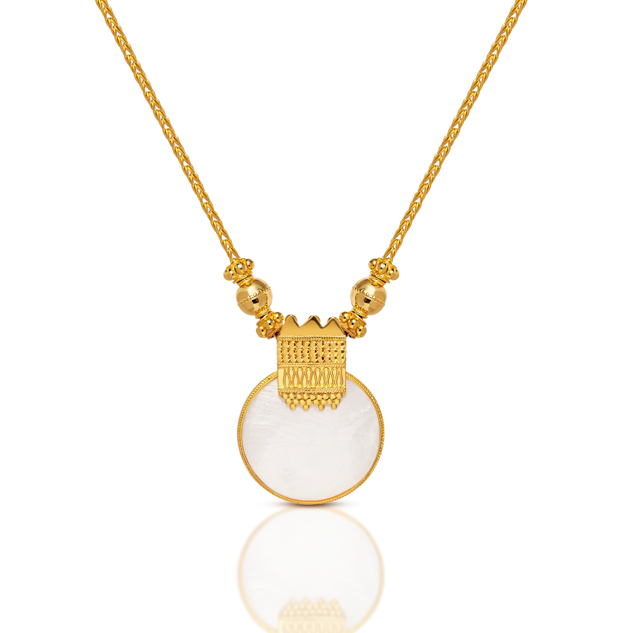 Natural mother of pearl stone necklace